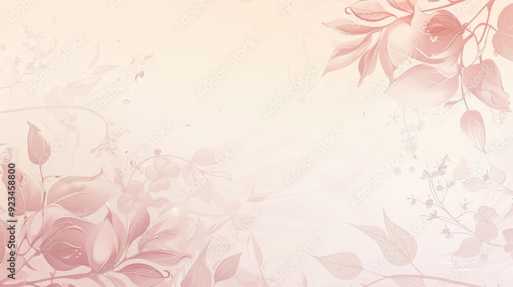 An elegant background design with a soft gradient transition from blush pink to cream, adorned with delicate floral motifs An elegant background design with a soft gradient transition from blush pink to cream, adorned with delicate floral motifs