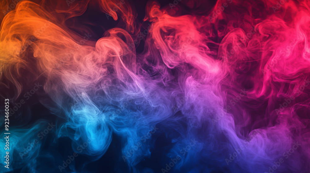 An illustration depicting a flow with smoke flowing through the air and various colored lights on a black background. Generative AI
An illustration depicting a flow with smoke flowing through the air and various colored lights on a black background. Generative AI