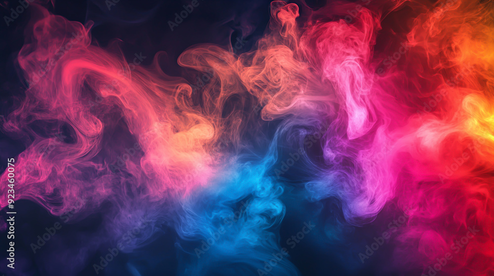 An illustration depicting a flow with smoke flowing through the air and various colored lights on a black background. Generative AI
An illustration depicting a flow with smoke flowing through the air and various colored lights on a black background. Generative AI