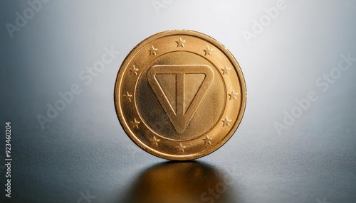 Toncoin Ton cryptocurrency coin. Design suitable to illustrate altcoin and digital asset concepts.  photo