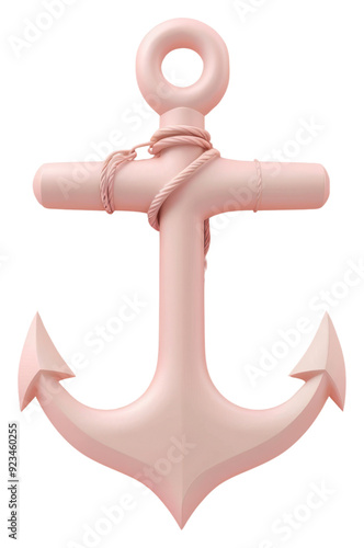 Pink anchor with rope illustration