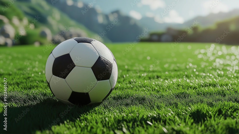 Fototapeta premium soccer ball on grass