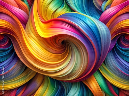 Wallpaper Mural Vibrant abstract background featuring swirling colorful brush strokes, ribbon-like lines, and fluid waves, blending into a dynamic texture with 3D-like acrylic brush effects. Torontodigital.ca