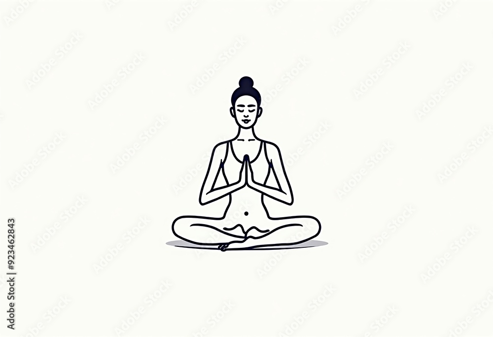 Minimalist Yoga Illustration: Lotus Pose for Yoga Lovers and Wellness Enthusiasts Minimalist Yoga Illustration: Lotus Pose for Yoga Lovers and Wellness Enthusiasts