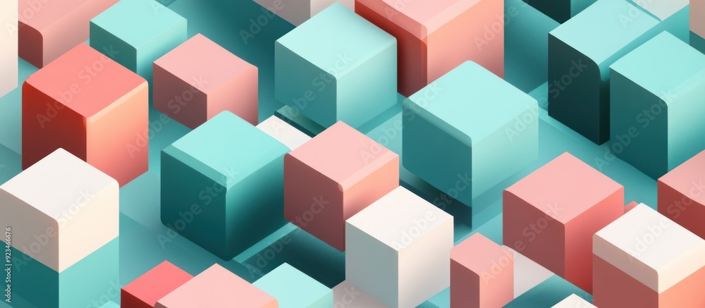 Abstract 3D Pattern of Colorful Cubes Abstract 3D Pattern of Colorful Cubes