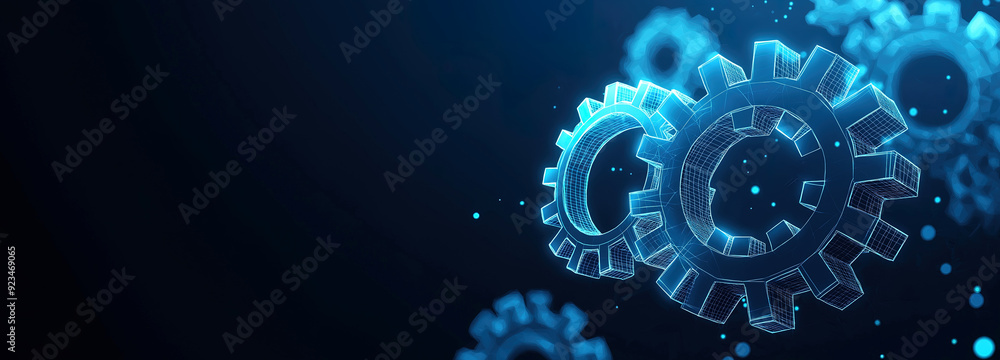 blue transparent gear wheels technological background blue transparent gear wheels technological background