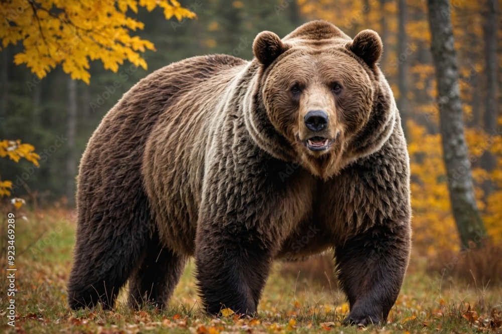 Fototapeta premium Large brown bear at fall