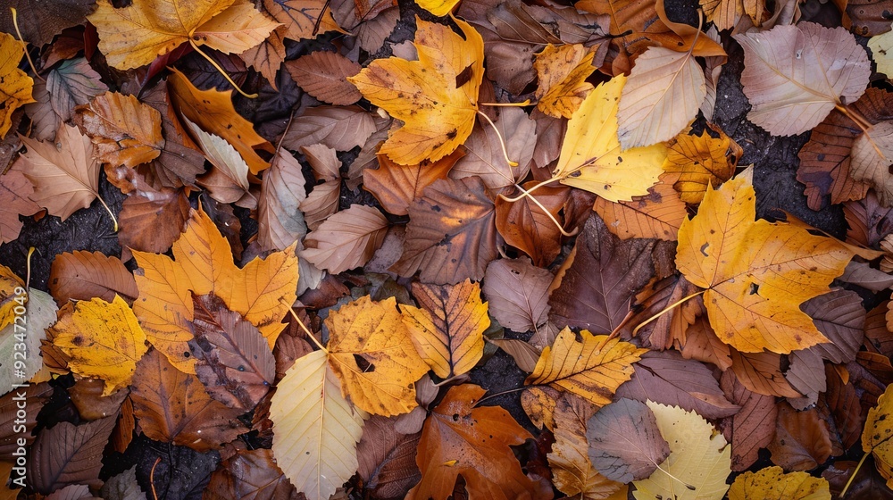 An array of autumn leaves spread across the ground in a forest, showcasing a range of yellows, oranges, and browns, symbolizing the beauty and transition of seasons. An array of autumn leaves spread across the ground in a forest, showcasing a range of yellows, oranges, and browns, symbolizing the beauty and transition of seasons.