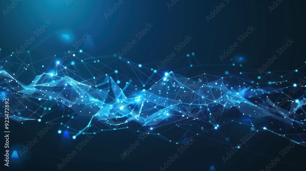 Abstract Blue Digital Network Illustration Abstract Blue Digital Network Illustration