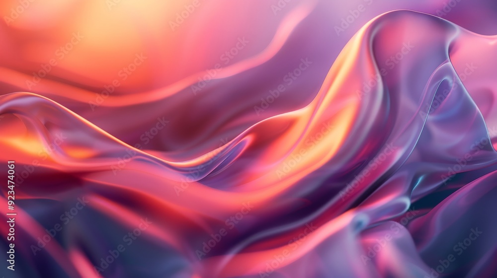 An abstract image capturing elegant waves of colorful silk in gentle motion, with a blend of pink, purple, and orange tones creating a soft, flowing visual effect. An abstract image capturing elegant waves of colorful silk in gentle motion, with a blend of pink, purple, and orange tones creating a soft, flowing visual effect.