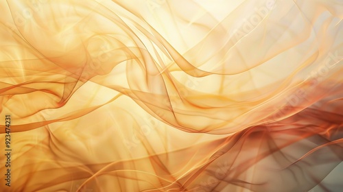 Soft, flowing waves in shades of orange and beige create an elegant and soothing visual, reminiscent of delicate fabrics in motion, ideal for serene and artistic uses.