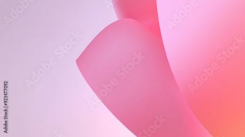 A smooth, abstract design featuring soft pink curves against a gradient background.