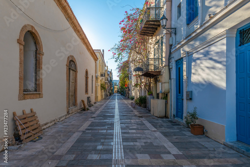 Fototapeta Naklejka Na Ścianę i Meble -  greece old capital nafplion streets shops churches castle and colorful houses quiet hours tourist destination