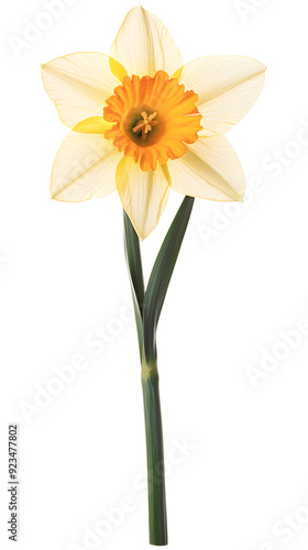 Daffodil flower isolated on a white background