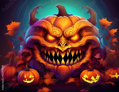 Pumpkin Monster, Halloween theme photo