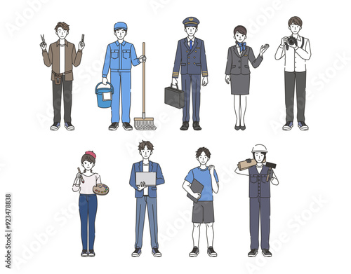 様々な職業に携わる人のセット