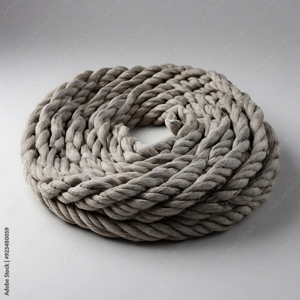 Obraz premium Round Curled Rope With White Background generative AI