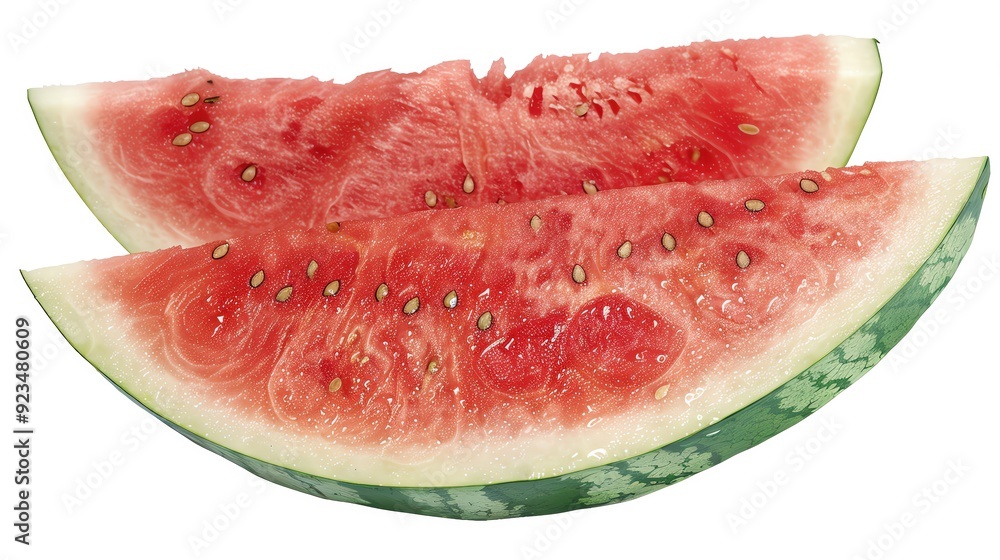 Watermelon, single object, Di-cut PNG style, isolated white background Watermelon, single object, Di-cut PNG style, isolated white background