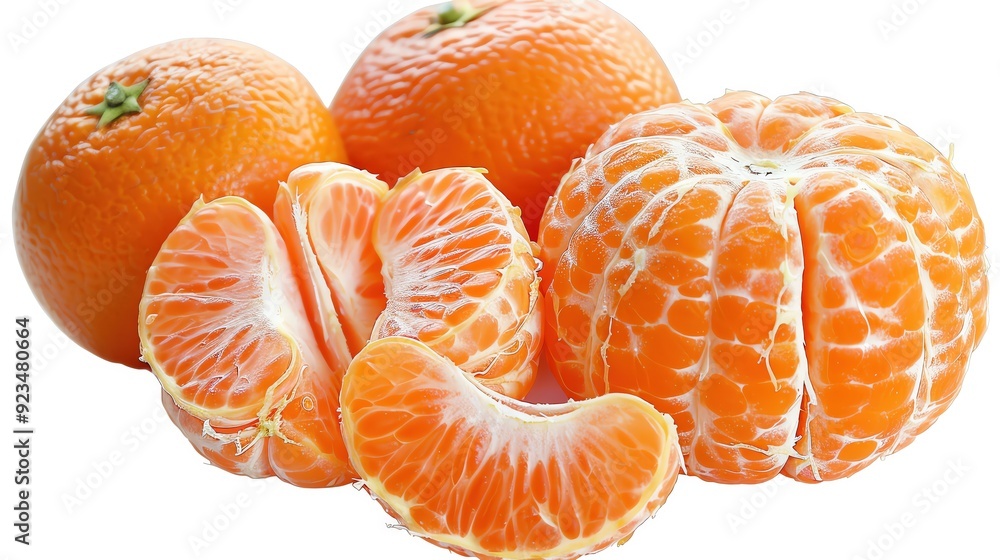 Tangerine, single object, Di-cut PNG style, isolated white background Tangerine, single object, Di-cut PNG style, isolated white background