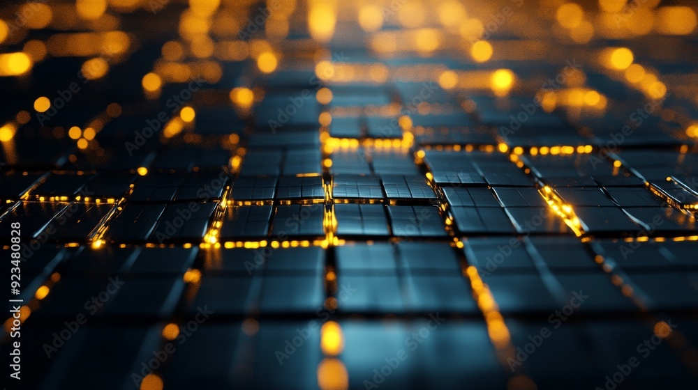 Fototapeta premium Abstract pattern of glowing squares