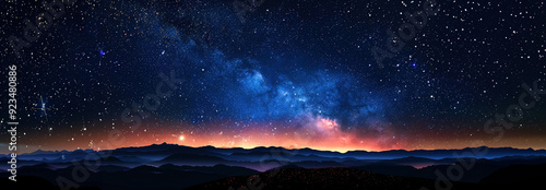 Celestial Serenity - Detailed Starry Night Sky Illustration with Milky Way and Constellations