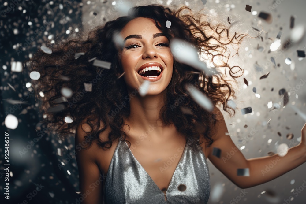 Young happy cheerful young woman enjoyong the party. Clubbing, dancing, new year celebration idea Young happy cheerful young woman enjoyong the party. Clubbing, dancing, new year celebration idea