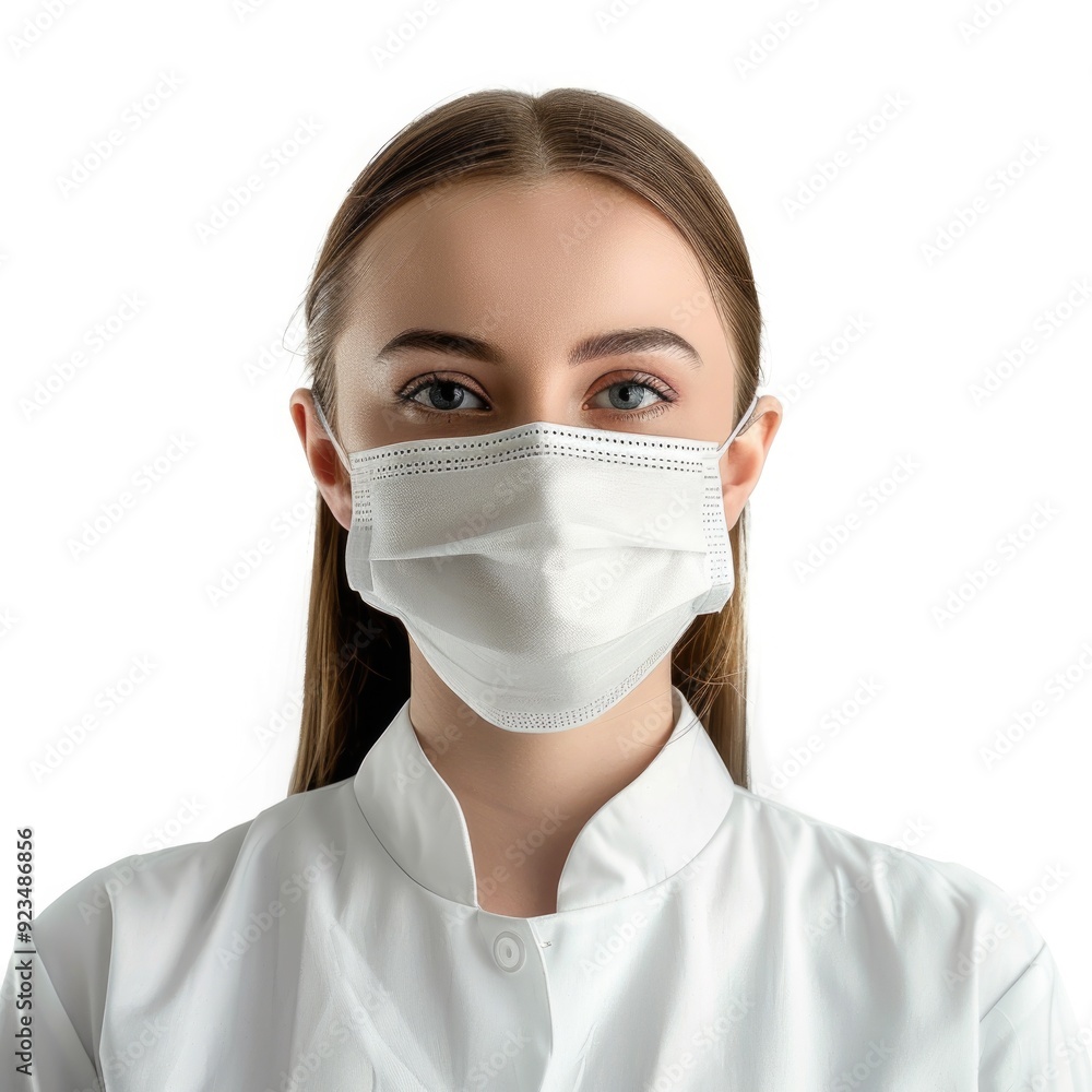 Covid Mask Isolated. Portrait of a Woman Doctor Wearing Medical Face Mask Covid Mask Isolated. Portrait of a Woman Doctor Wearing Medical Face Mask