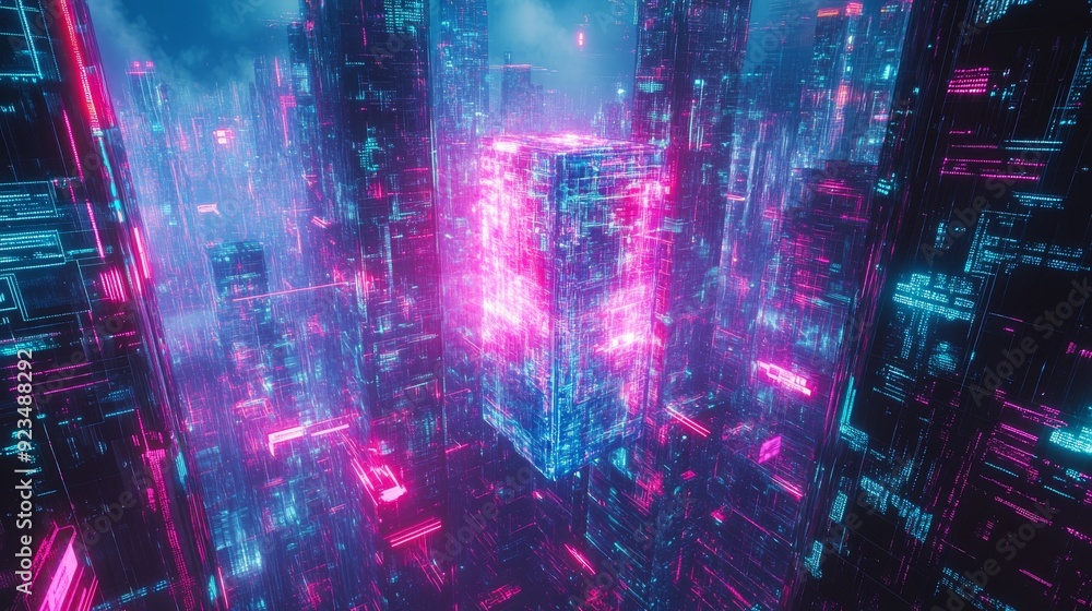 Neon Cityscape: A Digital Metropolis Neon Cityscape: A Digital Metropolis