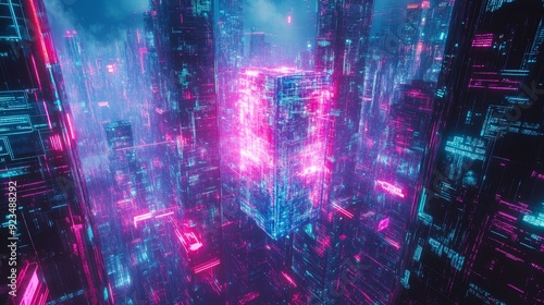 Neon Cityscape: A Digital Metropolis