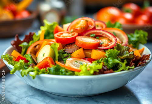 Healthy Salad with Detailed Fresh Vegetables