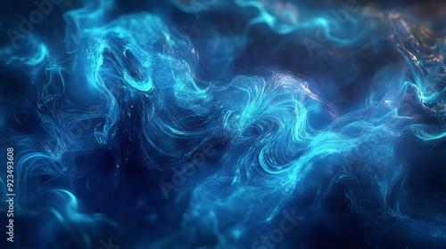 Abstract Blue Swirling Energy