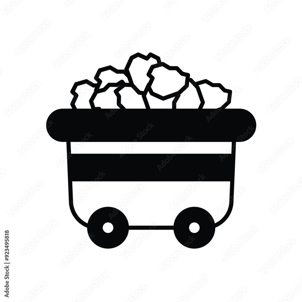 coal glyph icon with white background vector stock illustration coal glyph icon with white background vector stock illustration