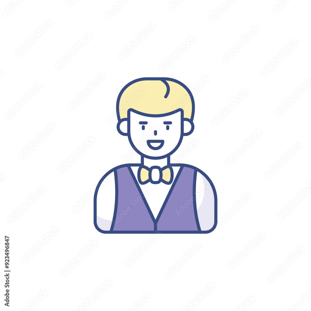 Croupier icon design with white background stock illustration Croupier icon design with white background stock illustration