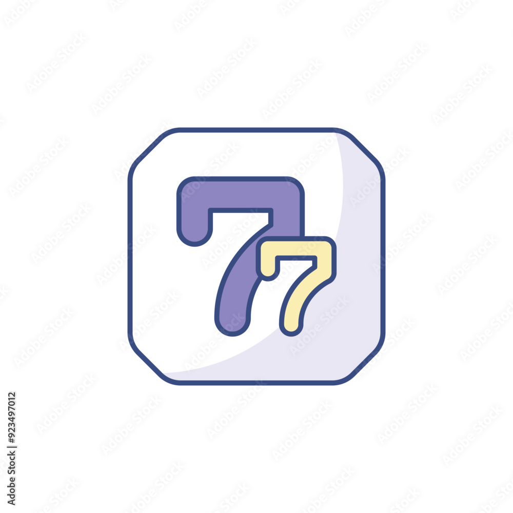 Lucky Numbers icon design with white background stock illustration Lucky Numbers icon design with white background stock illustration