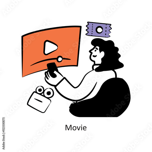 Movie filled outline Style Design Vector Stock illustration. 