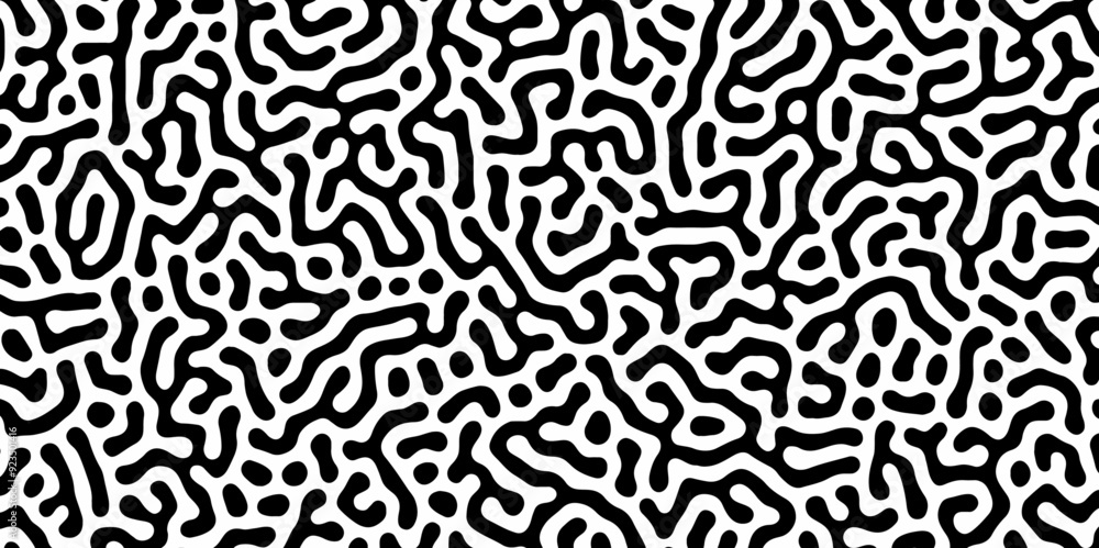 Abstract Turing organic wallpaper with background. Turing reaction diffusion monochrome seamless pattern with chaotic motion. Natural seamless line pattern. Linear design with biological shapes. Abstract Turing organic wallpaper with background. Turing reaction diffusion monochrome seamless pattern with chaotic motion. Natural seamless line pattern. Linear design with biological shapes.