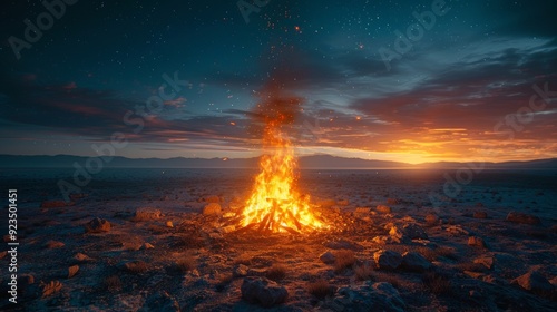 Campfire Under a Starry Sky