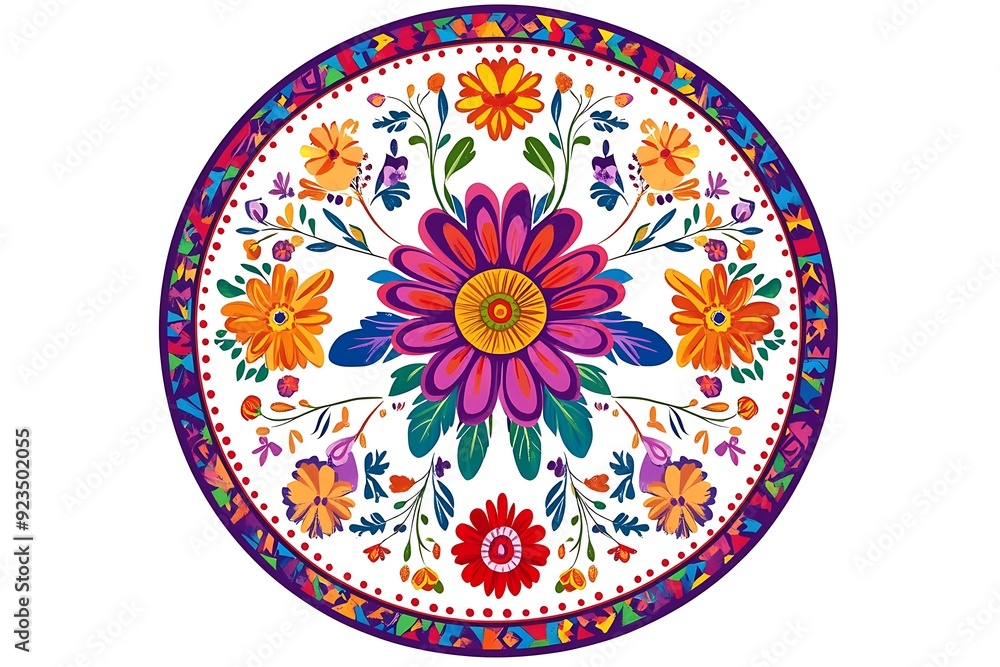 Fototapeta premium Hispanic heritage month. web banner, poster, card for social media, networks. Greeting with national Hispanic heritage month text, Papel Picado pattern,