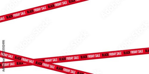 Black Friday ribbon on transparent background. Crossed ribbons. Vector for black friday promotion.