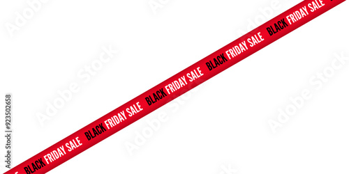 Black Friday ribbon on transparent background. Crossed ribbons. Vector for black friday promotion.