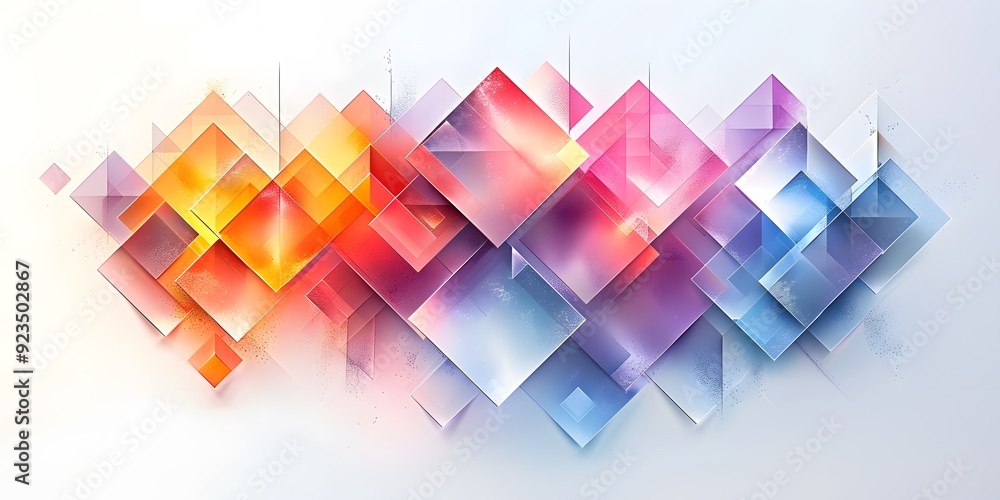 Abstract Colorful Rhombus Background with Geometric Blocks Abstract Colorful Rhombus Background with Geometric Blocks