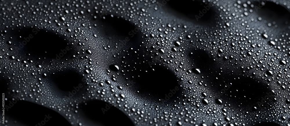 Close up view of a black abstract polystyrene foam background texture suitable as a copy space image Close up view of a black abstract polystyrene foam background texture suitable as a copy space image