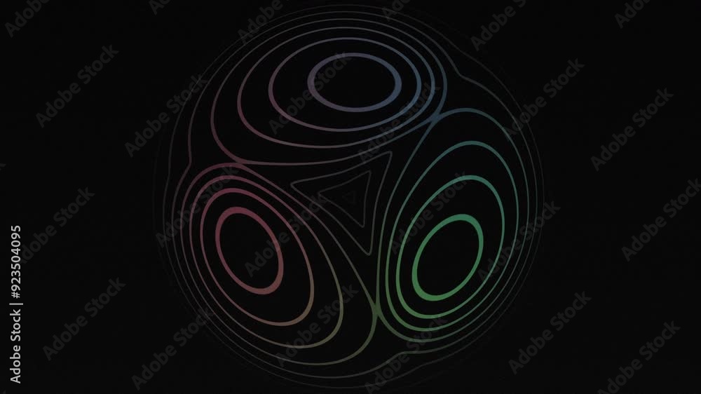 black background with beautiful colorful patterns of circles and swirls and swirls. 3D Animation black background with beautiful colorful patterns of circles and swirls and swirls. 3D Animation