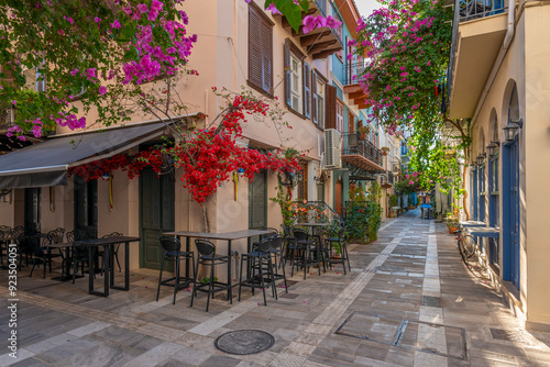 Fototapeta Naklejka Na Ścianę i Meble -  greece old capital nafplion streets shops churches castle and colorful houses quiet hours tourist destination