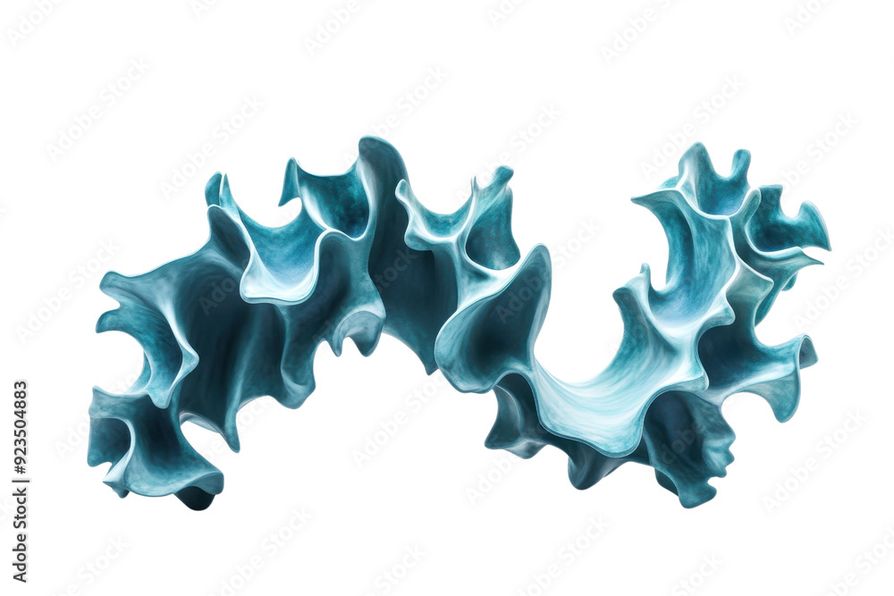 Abstract blue wave-like sculpture on a transparent background. High-resolution stock photo for creative design and backgrounds. Abstract blue wave-like sculpture on a transparent background. High-resolution stock photo for creative design and backgrounds.
