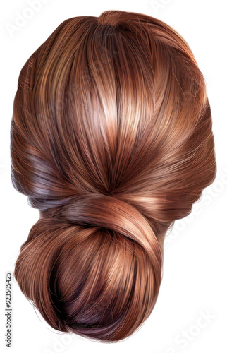 PNG Elegant brown hair bun