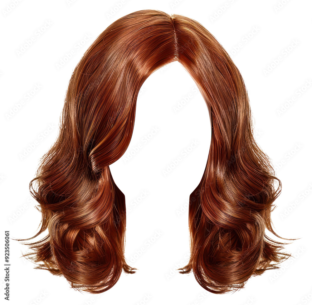 PNG Curly red hair wig PNG Curly red hair wig