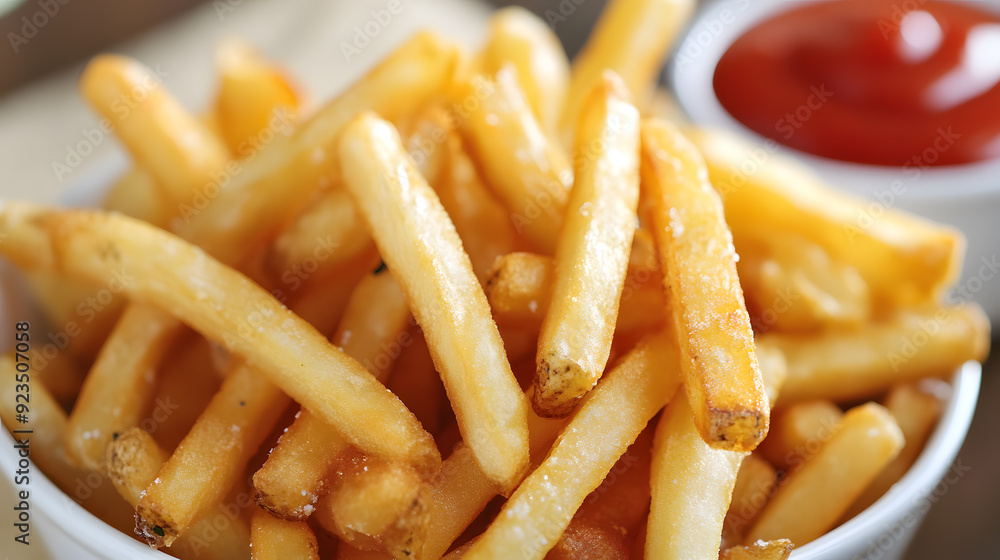 French-fries with ketchup commercial advertising photo French-fries with ketchup commercial advertising photo