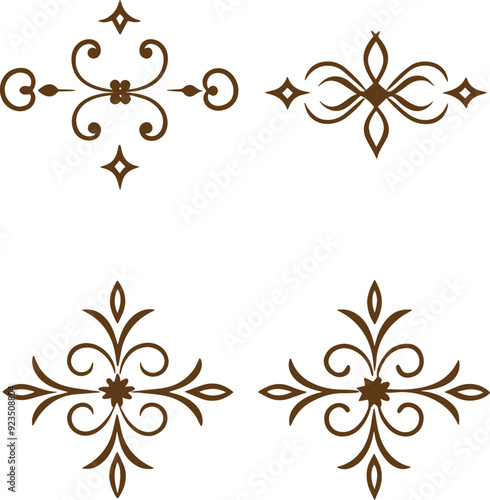 Dividers thin line elements set. Border underline for text page, book, invitation, wedding card, certificate, menu