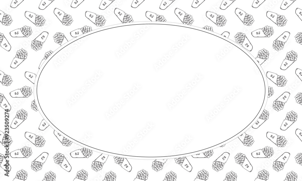food and beverage frame in doodle style frame background
